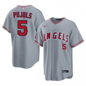 Albert Pujols #5 Angels Baseball Jersey | Gameday Men Gray Sewn Edition 26150630