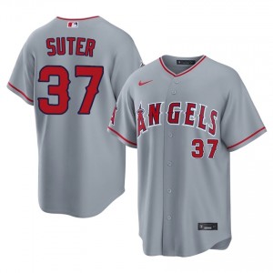 Brent Suter #37 LA Angels Baseball Jersey | Durable Men Gray Stitched Edition 80174113