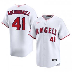 Angels Jack Kochanowicz #41 White Men Baseball Jersey | 2026 Season Pro-Grade 89567613