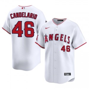 LA Angels Jeimer Candelario #46 White Men Baseball Jersey | 2026 Season Premium 71022736