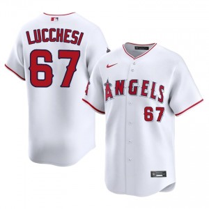 LA Angels Joey Lucchesi #67 White Men Baseball Jersey | 2026 Season Official 92762929