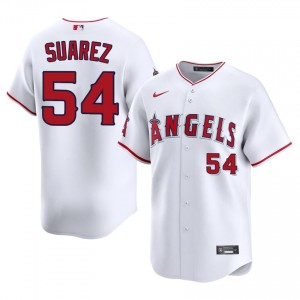 LA Angels Jose Suarez #54 White Men Baseball Jersey | 2026 Season Officially Licensed 65964302