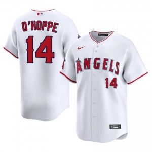 Angels Logan O'Hoppe #14 White Men Baseball Jersey | 2026 Season Game-Day 39566325