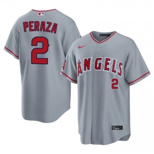 Oswald Peraza #2 Los Angeles Angels Baseball Jersey | MLB Men Gray Stitched Edition 42786727