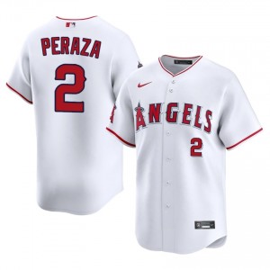 Angels Oswald Peraza #2 White Men Baseball Jersey | 2026 Season Gameday 70166077