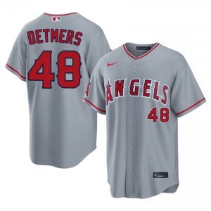 Reid Detmers #48 LA Angels Baseball Jersey | MLB Men Gray Stitched Edition 86305181