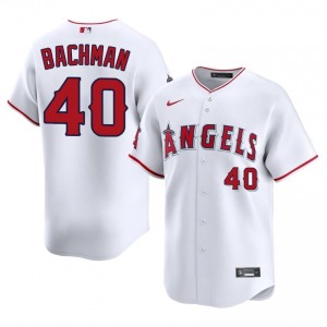 LA Angels Sam Bachman #40 White Men Baseball Jersey | 2026 Season Durable 90546684