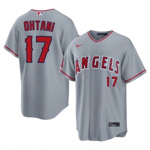 Shohei Ohtani #17 Los Angeles Angels Baseball Jersey | Official Men Gray Stitch Edition 76042740