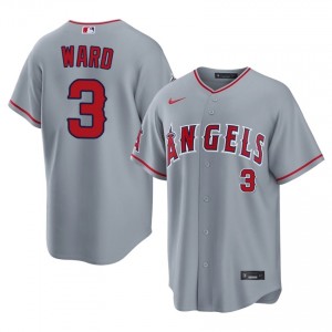 Taylor Ward #3 Angels Baseball Jersey | Genuine Men Gray Sewn Edition 73833349