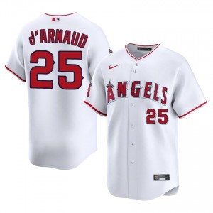 LA Angels Travis d'Arnaud #25 White Men Baseball Jersey | 2026 Season Replica 18958728