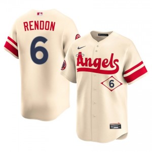 #6 Anthony Rendon Replica Men City Connect Baseball Jersey | Angels Cream Fan Gear 93675194