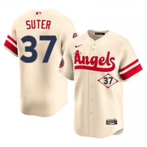 #37 Brent Suter Game-Day Men City Connect Baseball Jersey | LAA Cream Fan Gear 94579262