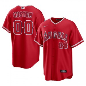 Red Custom #00 LA Angels Baseball Sewn Jersey | Gameday Men Fit 79778699