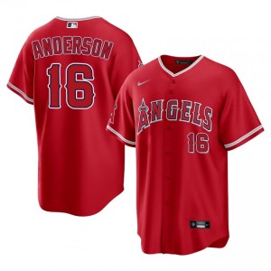 Red Garret Anderson #16 Angels Baseball Stitched Jersey | Replica Men Fit 85349459