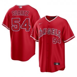 Red Jose Suarez #54 Los Angeles Angels Baseball Stitched Jersey | Iconic Men Fit 86007078