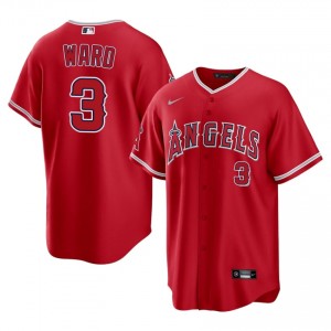 Red Taylor Ward #3 LA Angels Baseball Stitched Jersey | Game-Day Men Fit 57652171