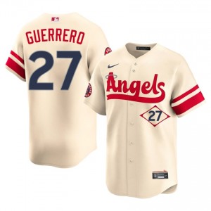 #27 Vladimir Guerrero Professional Men City Connect Baseball Jersey | LA Angels Cream Fan Gear 16560393