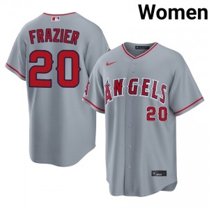 Adam Frazier #20 Los Angeles Angels Baseball Jersey | Exclusive Women Gray Embroidery Edition 93636167