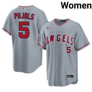 Albert Pujols #5 LAA Baseball Jersey | Classic Women Gray Embroidery Edition 72816642