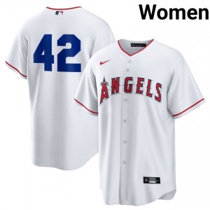 LA Angels Jackie Robinson Day #42 White Women Baseball Jersey | 2026 Season MLB 21464698