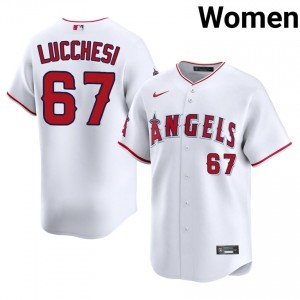Los Angeles Angels Joey Lucchesi #67 White Women Baseball Jersey | 2026 Season Exclusive 32268633