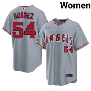 Jose Suarez #54 LA Angels Baseball Jersey | Limited Women Gray Embroidery Edition 54304911