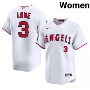 LA Angels Josh Lowe #3 White Women Baseball Jersey | 2026 Season Genuine 96546174