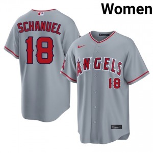 Nolan Schanuel #18 LA Angels Baseball Jersey | Game Women Gray Embroidery Edition 72611039
