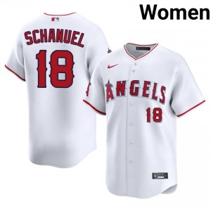 Los Angeles Angels Nolan Schanuel #18 White Women Baseball Jersey | 2026 Season MLB 51635237