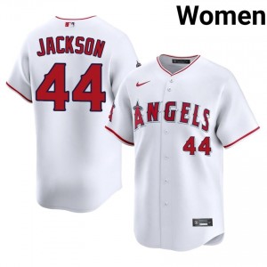 Los Angeles Angels Reggie Jackson #44 White Women Baseball Jersey | 2026 Season Professional 51856186