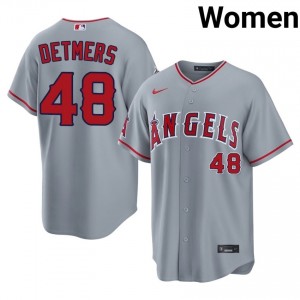 Reid Detmers #48 Los Angeles Angels Baseball Jersey | Premium Women Gray Stitch Edition 71503982