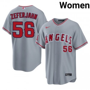 Ryan Zeferjahn #56 Angels Baseball Jersey | Classic Women Gray Embroidery Edition 98180870
