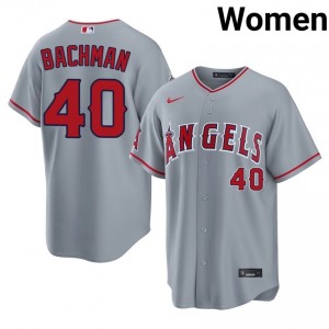 Sam Bachman #40 LAA Baseball Jersey | Game-Day Women Gray Stitched Edition 18372073
