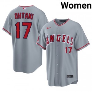 Shohei Ohtani #17 Angels Baseball Jersey | Exclusive Women Gray Embroidery Edition 18192591
