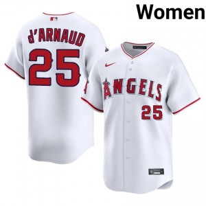 Los Angeles Angels Travis d'Arnaud #25 White Women Baseball Jersey | 2026 Season Gameday 78146667