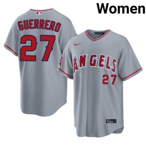 Vladimir Guerrero #27 Los Angeles Angels Baseball Jersey | Game-Day Women Gray Stitched Edition 15494852
