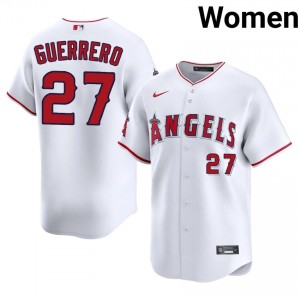 Angels Vladimir Guerrero #27 White Women Baseball Jersey | 2026 Season Officially Licensed 41153756