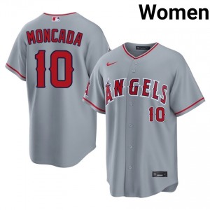 Yoan Moncada #10 Angels Baseball Jersey | Replica Women Gray Stitched Edition 40662786