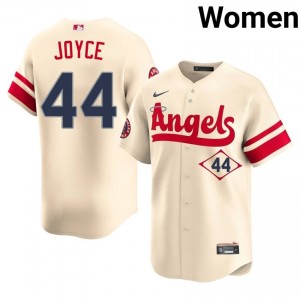 #44 Ben Joyce Pro-Grade Women City Connect Baseball Jersey | LA Angels Cream Fan Gear 82698252