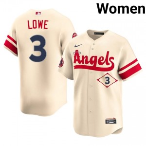 #3 Josh Lowe Game-Day Women City Connect Baseball Jersey | Angels Cream Fan Gear 85264566