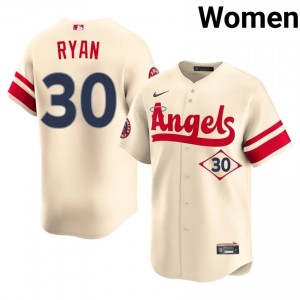 #30 Nolan Ryan Limited Women City Connect Baseball Jersey | Los Angeles Angels Cream Fan Gear 55099612