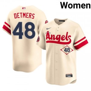 #48 Reid Detmers Genuine Women City Connect Baseball Jersey | LA Angels Cream Fan Gear 37848327
