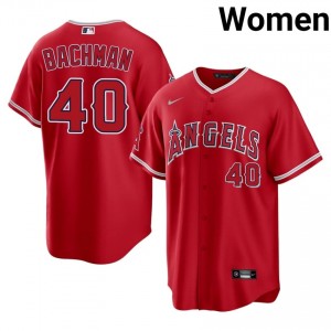 Red Sam Bachman #40 Los Angeles Angels Baseball Stitched Jersey | Iconic Women Fit 58863928
