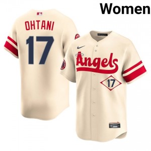 #17 Shohei Ohtani Classic Women City Connect Baseball Jersey | Los Angeles Angels Cream Fan Gear 90181064