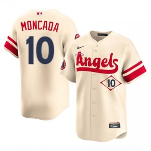 #10 Yoan Moncada Limited Men City Connect Baseball Jersey | Los Angeles Angels Cream Fan Gear 57741606