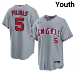 Albert Pujols #5 LA Angels Baseball Jersey | Game-Day Youth Gray Stitched Edition 25239214