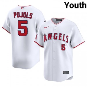 Los Angeles Angels Albert Pujols #5 White Youth Baseball Jersey | 2026 Season Officially Licensed 19133930