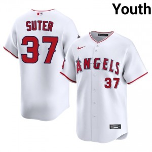 Angels Brent Suter #37 White Youth Baseball Jersey | 2026 Season Official 83095110