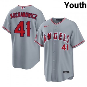 Jack Kochanowicz #41 Angels Baseball Jersey | Officially Licensed Youth Gray Embroidery Edition 77609954