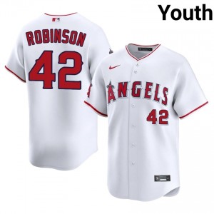 LAA Jackie Robinson #42 White Youth Baseball Jersey | 2026 Season Limited 49648302